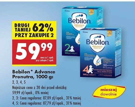 Mleko 4 BEBILON ADVANCE PRONUTRA promocja w Biedronka