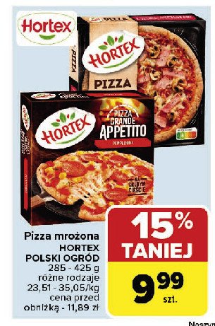 Pizza grande appetito pepperoni Hortex promocja w Carrefour Market