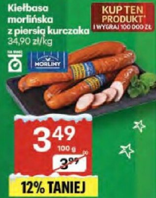 Kiełbasa morlińska z piersią kurczaka promocja w Delikatesy Centrum
