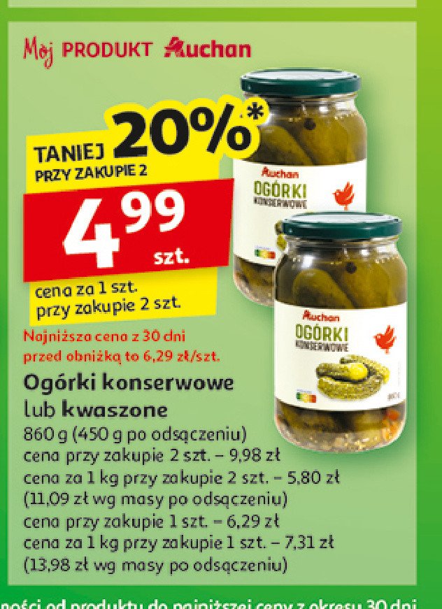 Ogórki konserwowe Auchan promocja