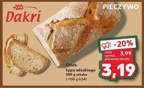 Chleb typu włoskiego Dakri promocja
