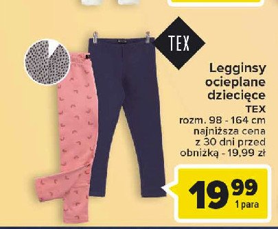 Legginsy ocieplane 98-164 cm Tex promocja
