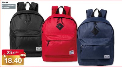 Plecak przykładowe modele promocja w Woolworth