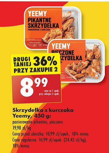 Skrzydełka z kurczaka pieczone Yeemy promocja w Biedronka