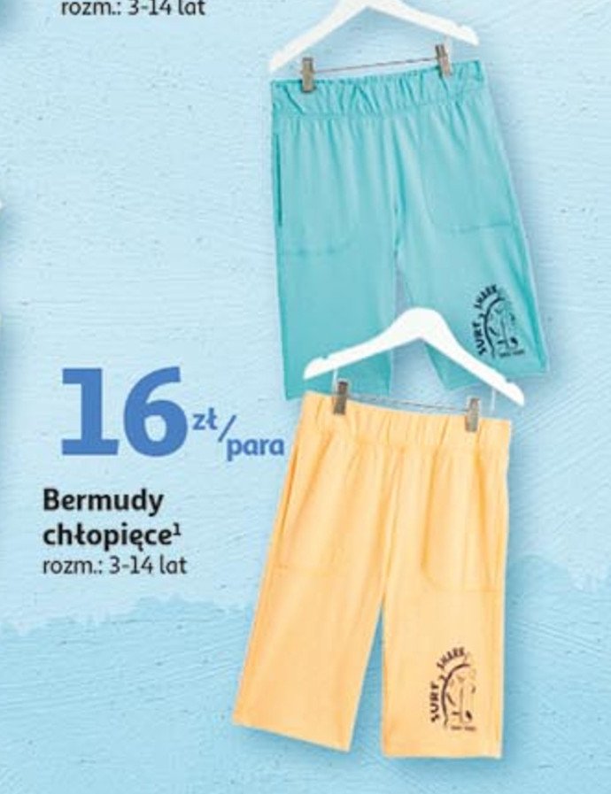 Bermudy chłopięce 3-14 lat Auchan inextenso promocja