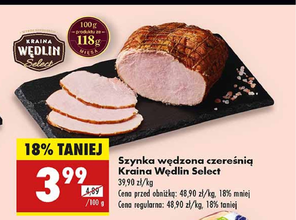 Szynka wędzona czereśnią Kraina wędlin select promocja