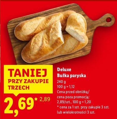 Bułka paryska Deluxe promocja w Lidl