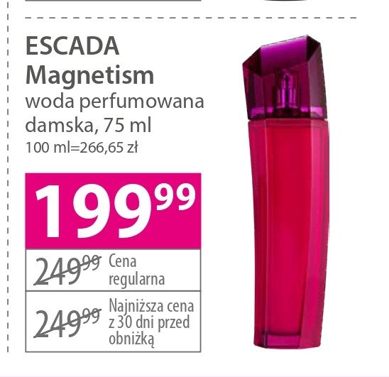 Woda perfumowana Escada magnetism for woman promocja