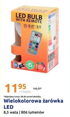 Żarówka wielokolorowa LED z pilotem promocja w Action