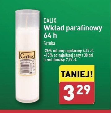 Wkład parafinowy do znicza 64h Calix promocja w Aldi