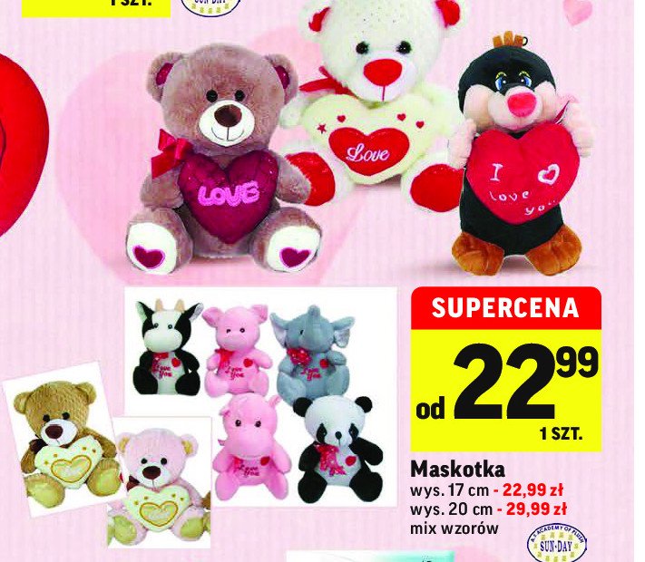 Maskotka z serduszkiem 20 cm promocja
