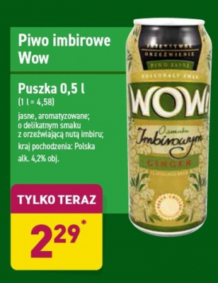Piwo Wow! imbirowe promocja
