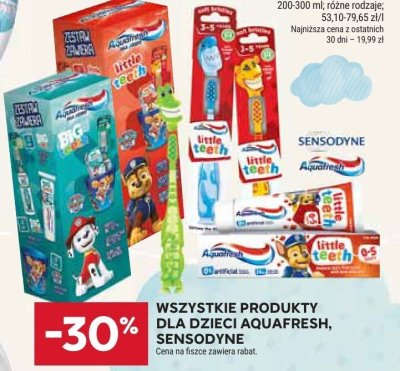 Wszystkie produkty dla dzieci Aquafresh, Sensodyne 200-300 ml, różne rodzaje promocja w Stokrotka