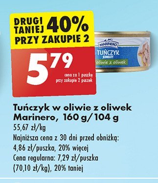 Tuńczyk w oliwie z oliwek Marinero promocja