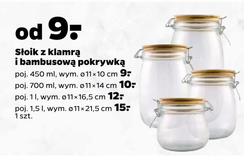 Słoik z bambusową pokrywą 700 ml promocja