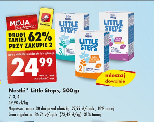Mleko 3 Nestle little steps promocja w Biedronka