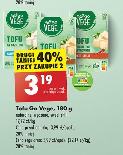 Tofu marynowane sweet chilli Govege promocja