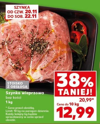 Szynka wieprzowa bez kości promocja w Kaufland