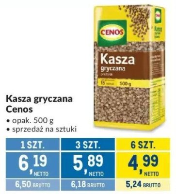 Kasza gryczana Cenos promocja w Makro
