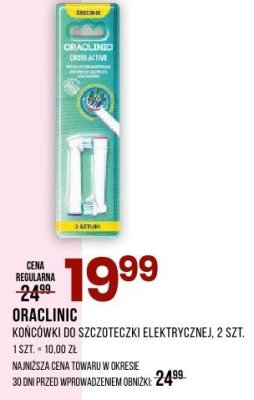 Końcówki do szczoteczek elektrycznych ORACLINIC 2 SZT promocja w Drogerie Natura