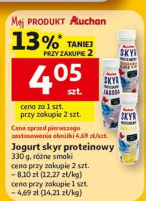Jogurt skyr proteinowy promocja w Auchan