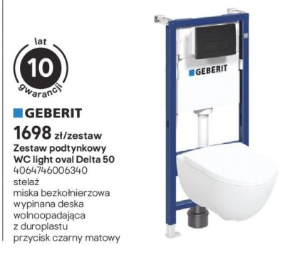 Zestaw podtynkowy WC light oval Delta 50 promocja w Castorama