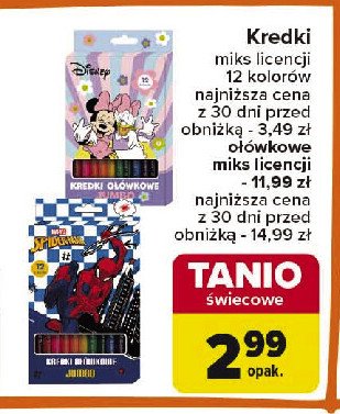 Kredki świecowe spider-man 12 kolorów promocja