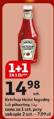 Ketchup Heinz łagodny lub pikantny promocja w Auchan