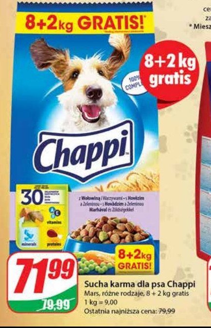 Karma dla psa z wołowiną drobiem i warzywami Chappi promocja