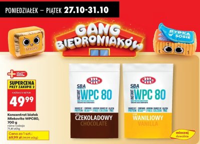 Koncentrat białek Mlekovita WPC80 700 g  promocja w Biedronka