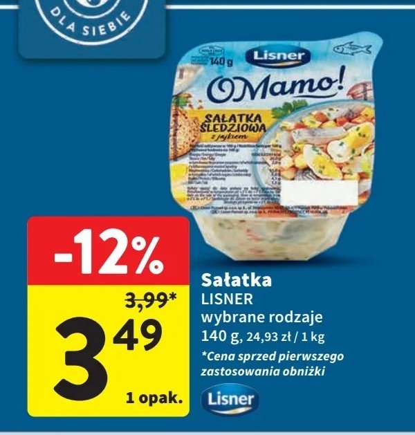 Sałatka śledziowa z jajkiem Lisner o mamo! promocja