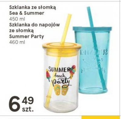 Szklanka summer party ze słomką 460 ml Florina (florentyna) promocja