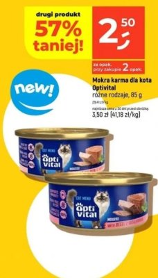 Mokra karma dla kota Optivital różne rodzaje promocja w Dealz