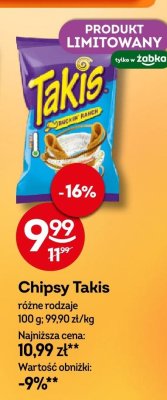 Chipsy Takis różne rodzaje promocja w Żabka