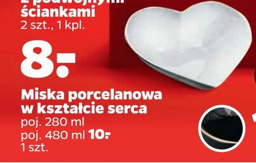 Miska porcelanowa w kształcie serca 280 ml promocja