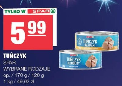 Tuńczyk SPAR wybrane rodzaje promocja w SPAR
