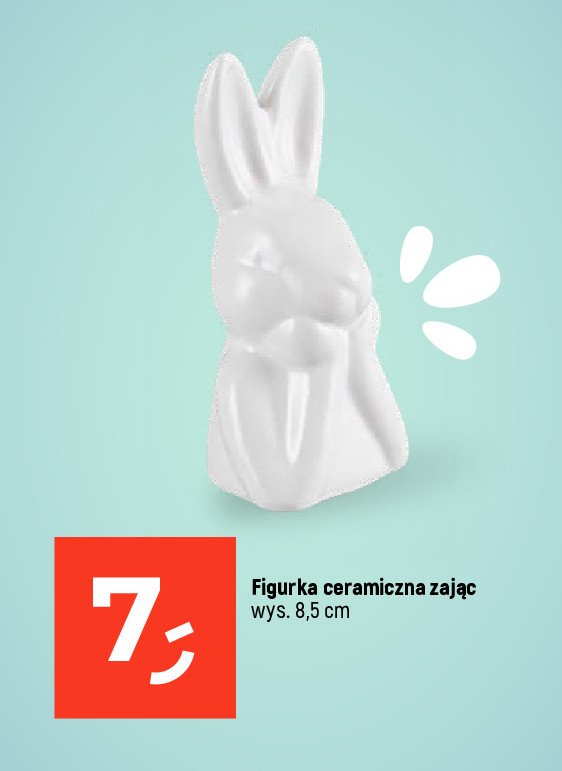 Figurka ceramiczna zając 8.5 cm promocja