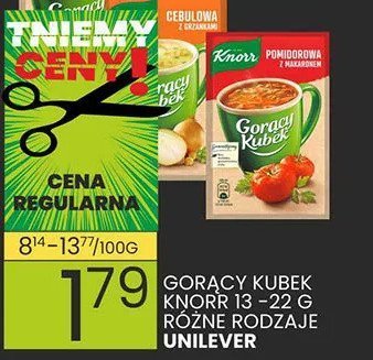 Gorący kubek Knorr 13-22g różne rodzaje Unilever promocja w Wafelek