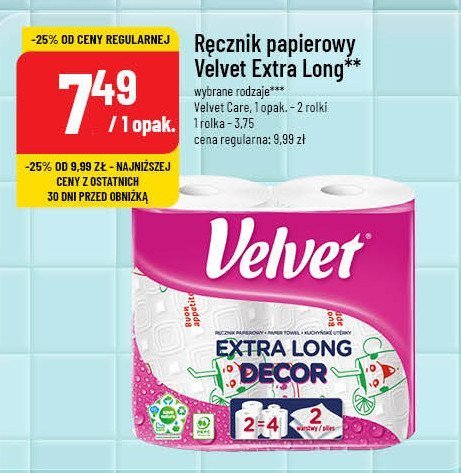 Ręcznik papierowy decor Velvet extra long promocja