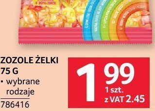 Żelki Zozole wybrane rodzaje promocja w Selgros
