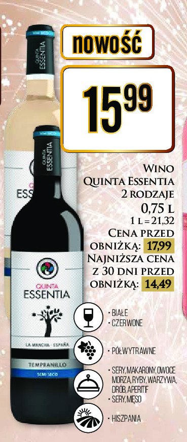 Wino Quinta essentia tempranillo semi-seco promocja