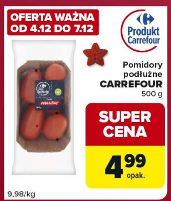Pomidory podłużne CARREFOUR 500 g promocja w Carrefour Express