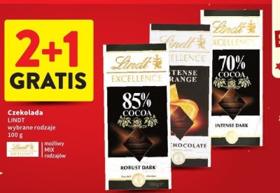 Czekolada LINDT Excellence wybrane rodzaje, 100 g promocja w Intermarche