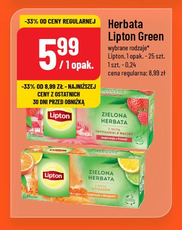 Herbata red fruits Lipton green tea promocja