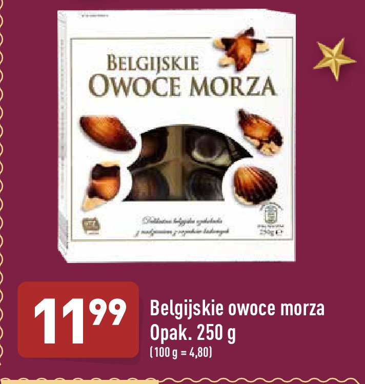 Czekoladki belgijskie owoce morza promocja