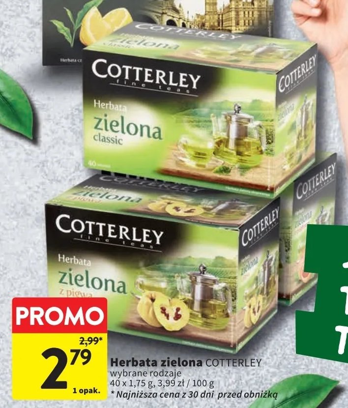 Herbata zielona Cotterley promocja w Intermarche