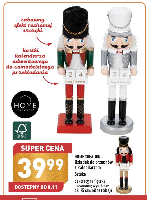 Dziadek do orzech贸w z kalendarzem Home creation promocja