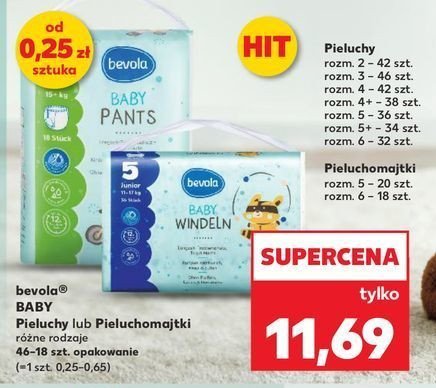 Pieluchomajtki 5 junior Bevola baby promocja w Kaufland