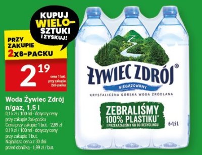 Woda Żywiec Zdrój n/gaz, 1,5 l promocja w Twój Market