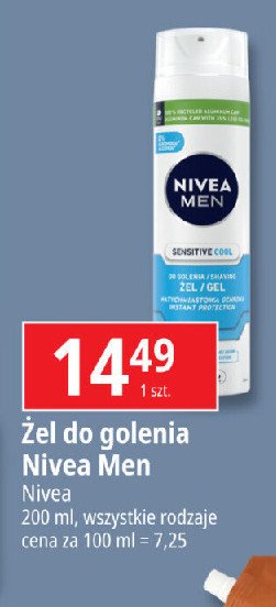 Pianka do golenia natychmiastowa ochrona NIVEA MEN SENSITIVE COOL promocja w Leclerc